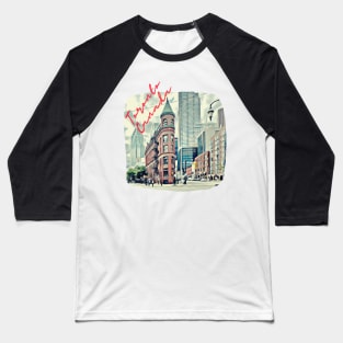 Toronto Canada Downtown Painting Baseball T-Shirt